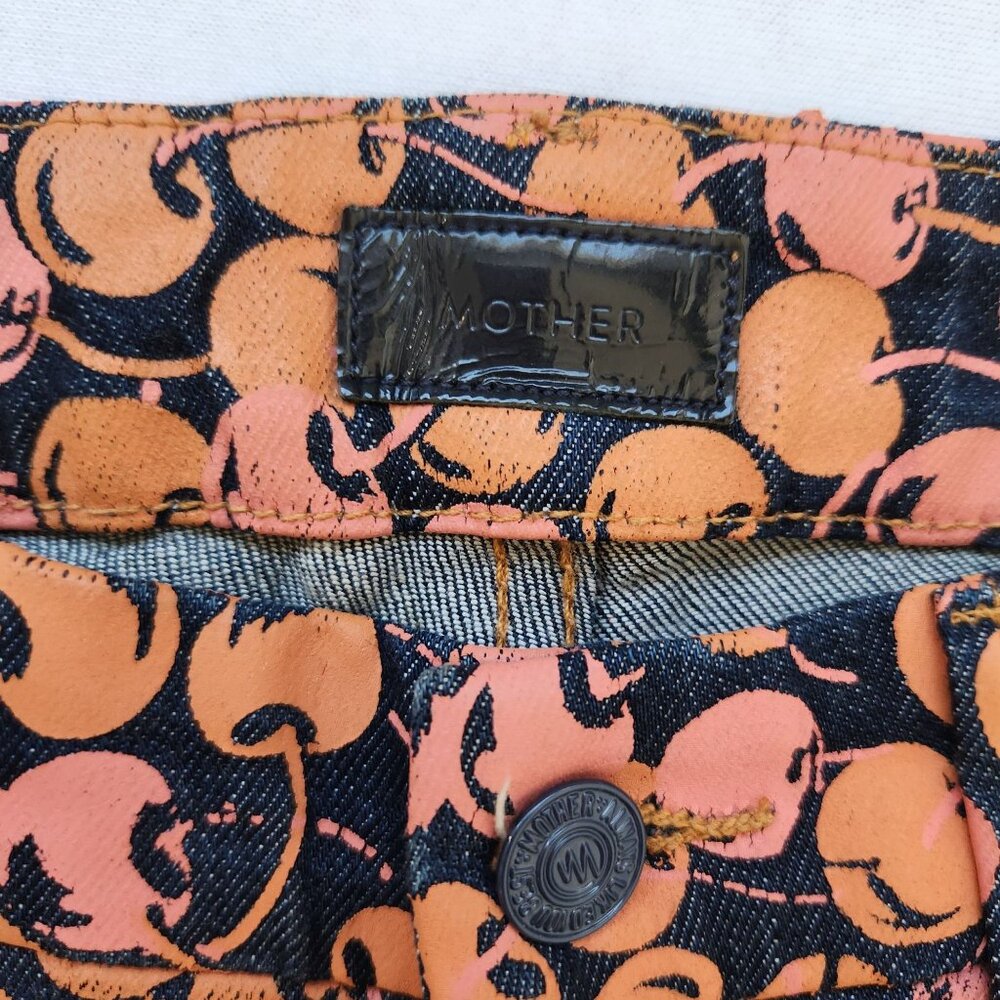 Mother Denim Jeans Leggings The Looker Cherry Pickin Garden Girl Fruit Market - Picture 7 of 13